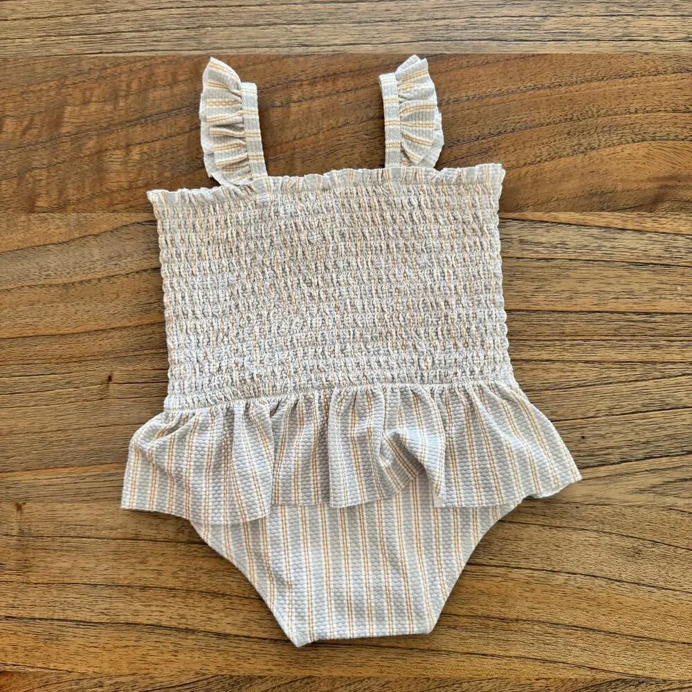 Quincy Mae Smocked One-Piece Swimsuit - Size 3-6m